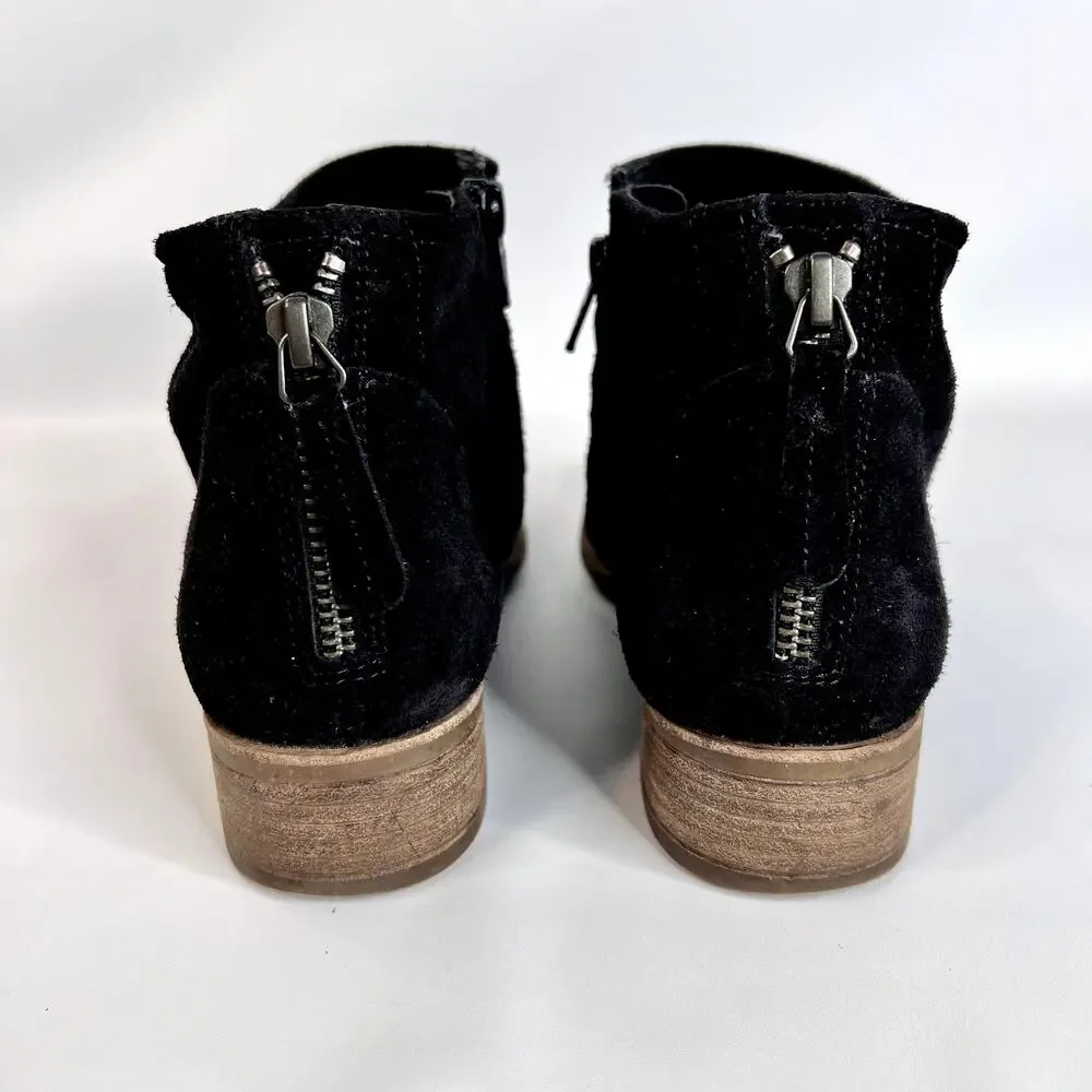 Paul Green Logan Bootie US 5.5 UK 3 Black Suede Leather Ankle Boot Zip Back